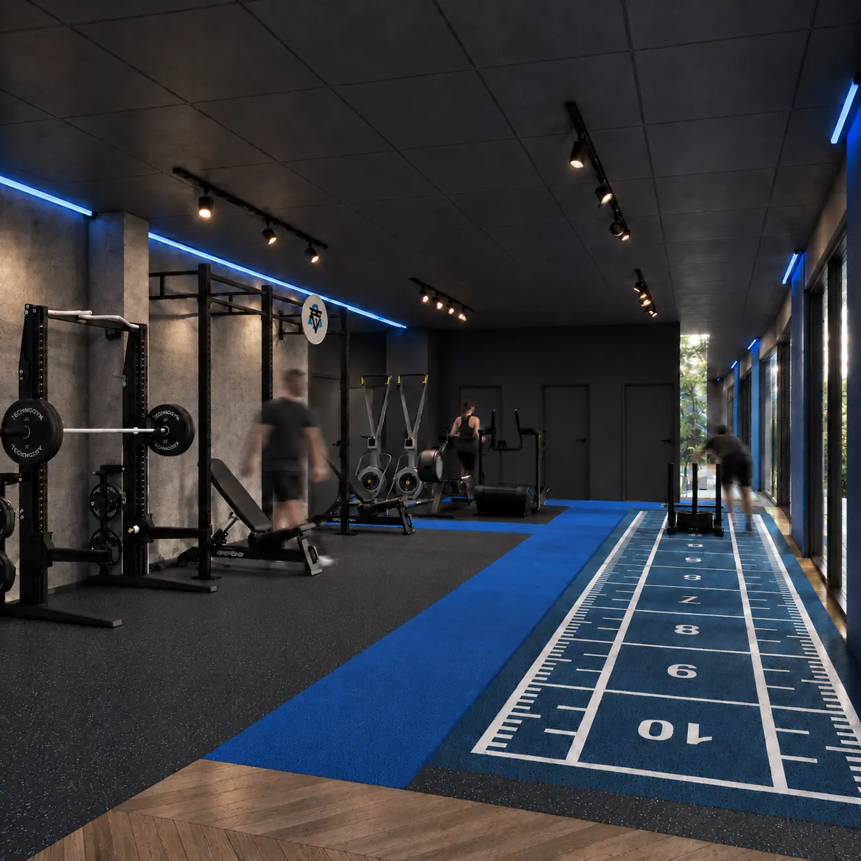 Wizualizacja sali treningowej Studio BOHEMA Praga